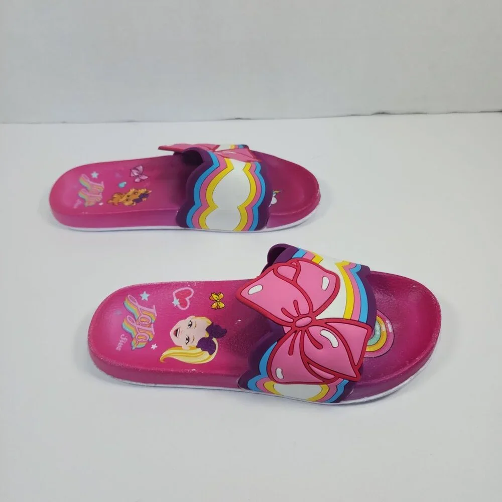 Jojo Siwa Nickelodeon Bow Pool Big Girls Pink Sandal Size  4